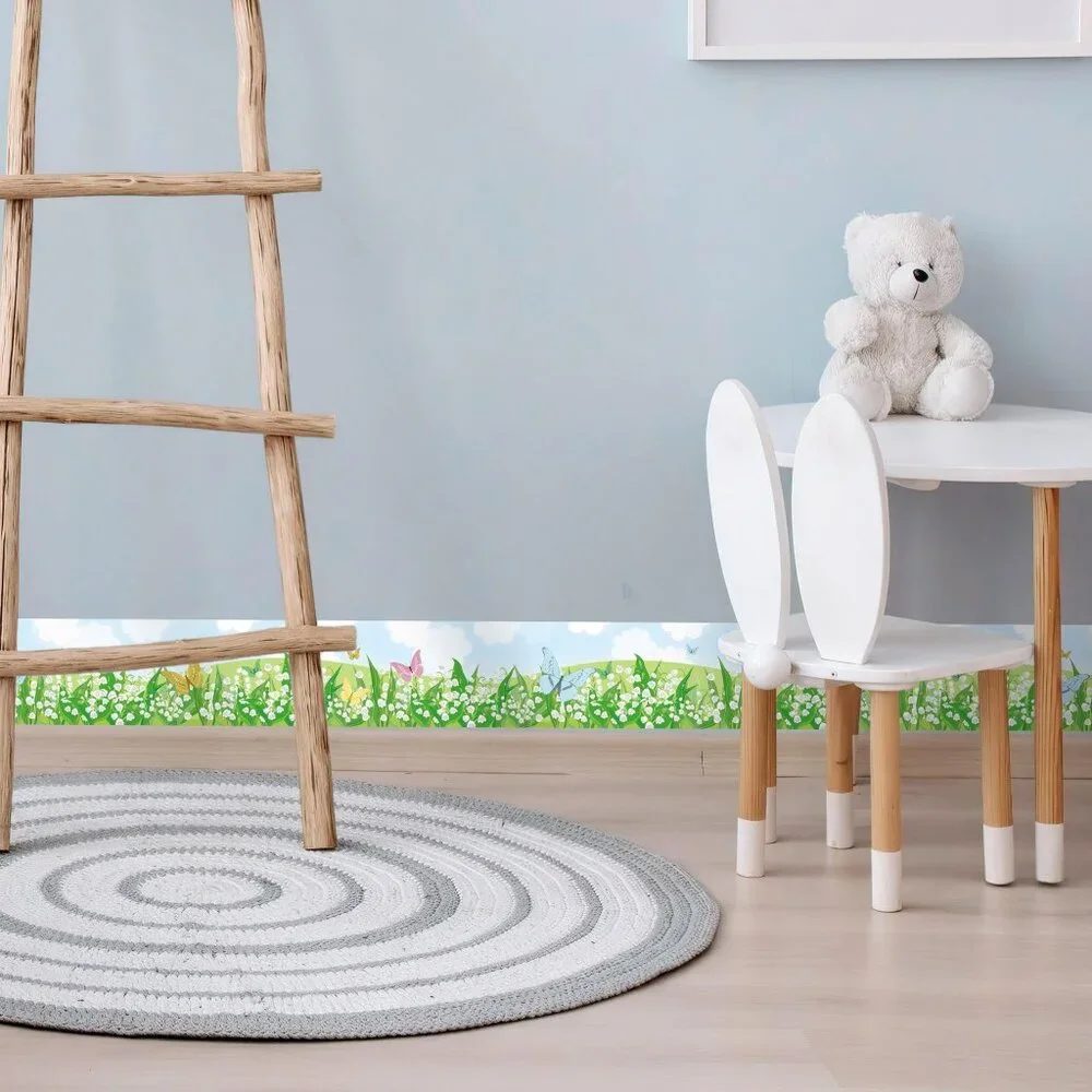 Wallpaper Borders Blue Sky White Clouds Butterflies Wallpaper Borders Removable